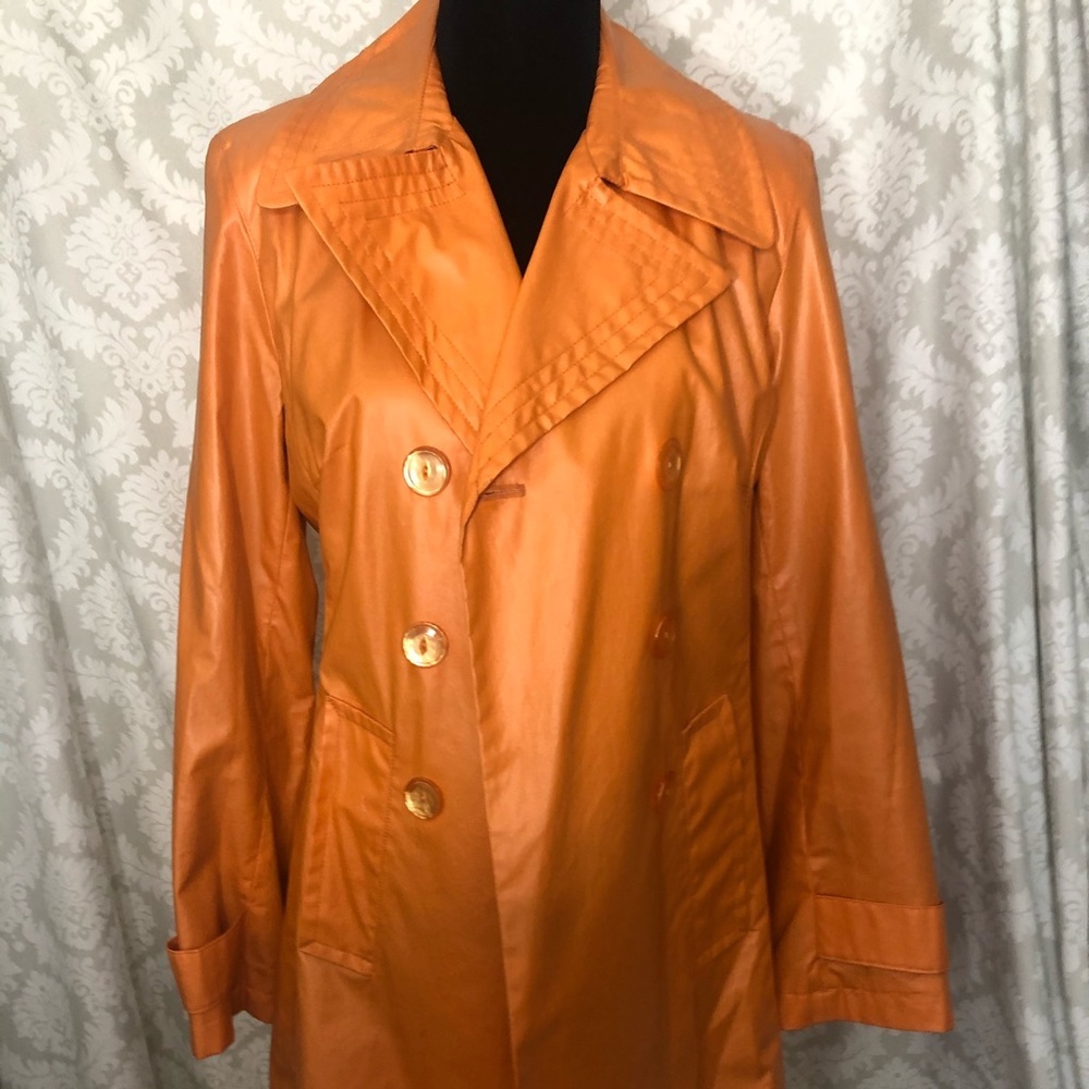 bill blass Orange Trench Coat - Picture 6 of 16